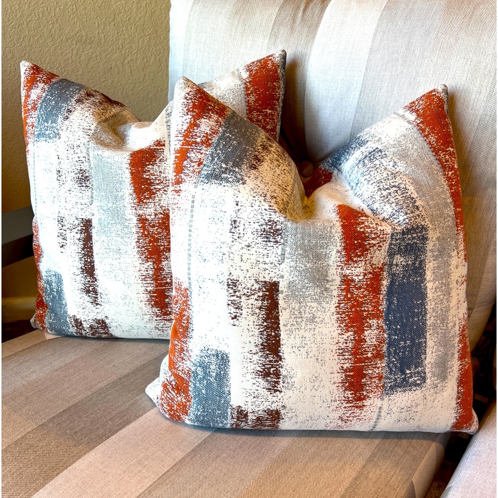 High end indoor & outdoor pillow made w/high performance fabric